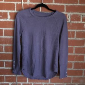 ⭐️CHASER purple waffle weave button cuff t-shirt